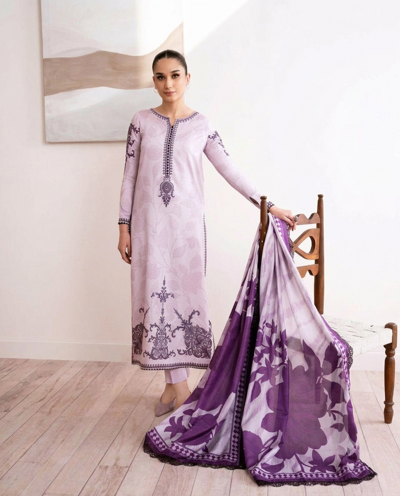 Summer Collection 2026 Luxury Embroidered Lawn Suit 3 Piece – Digital Printed Swiss Voile Dupatta | Code 5149