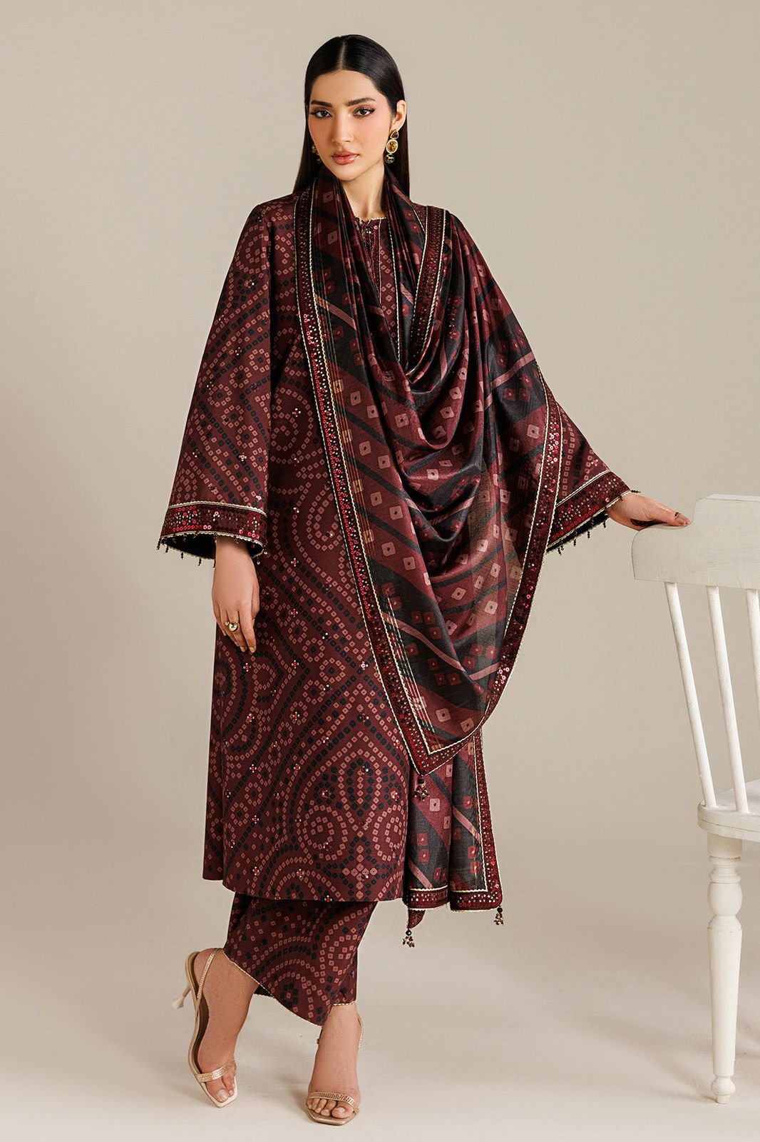 JAZMIN Unstitched Replica Lawn Suit with Chiffon Dupatta – 3 Piece Collection