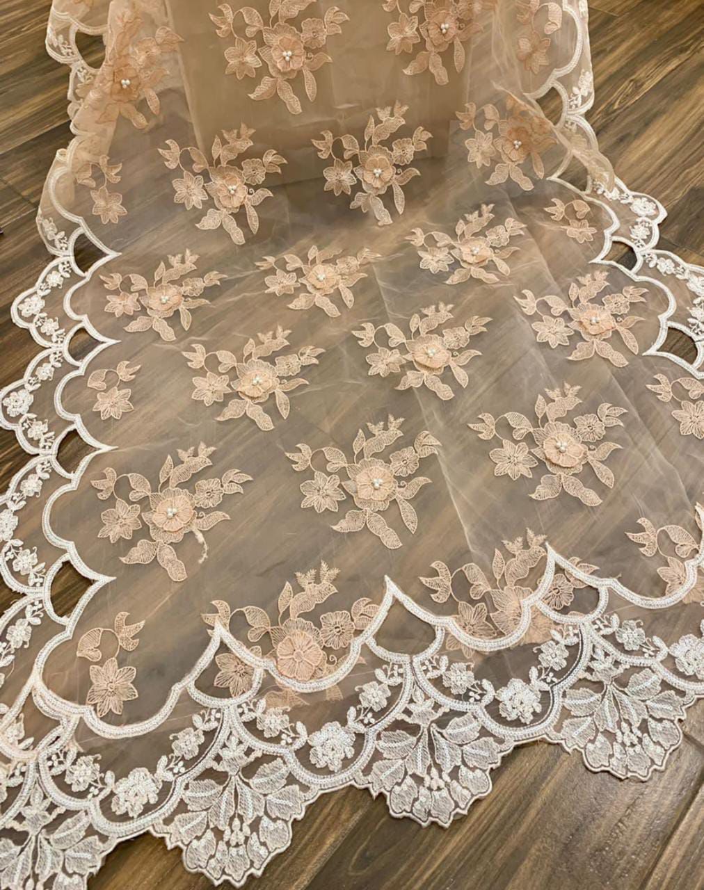 Maria B Luxury Organza Embroidered 3 Piece Unstitched Suit with Hand Embellishment & 3D Floral Dupatta