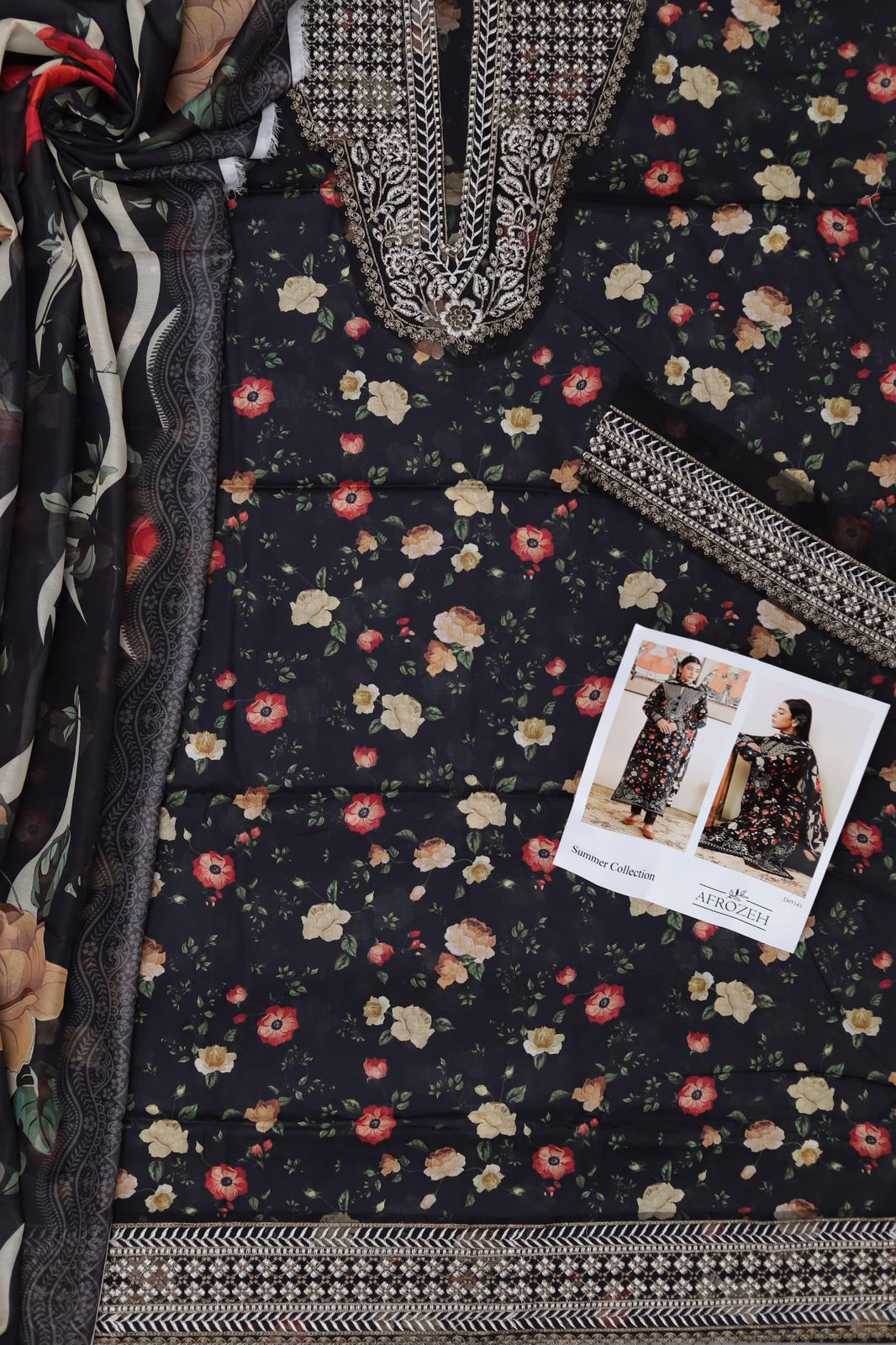 Luxury Embroidered Lawn 3 Piece Suit with Digital Printed Swiss Voile Dupatta – Summer Collection 2026