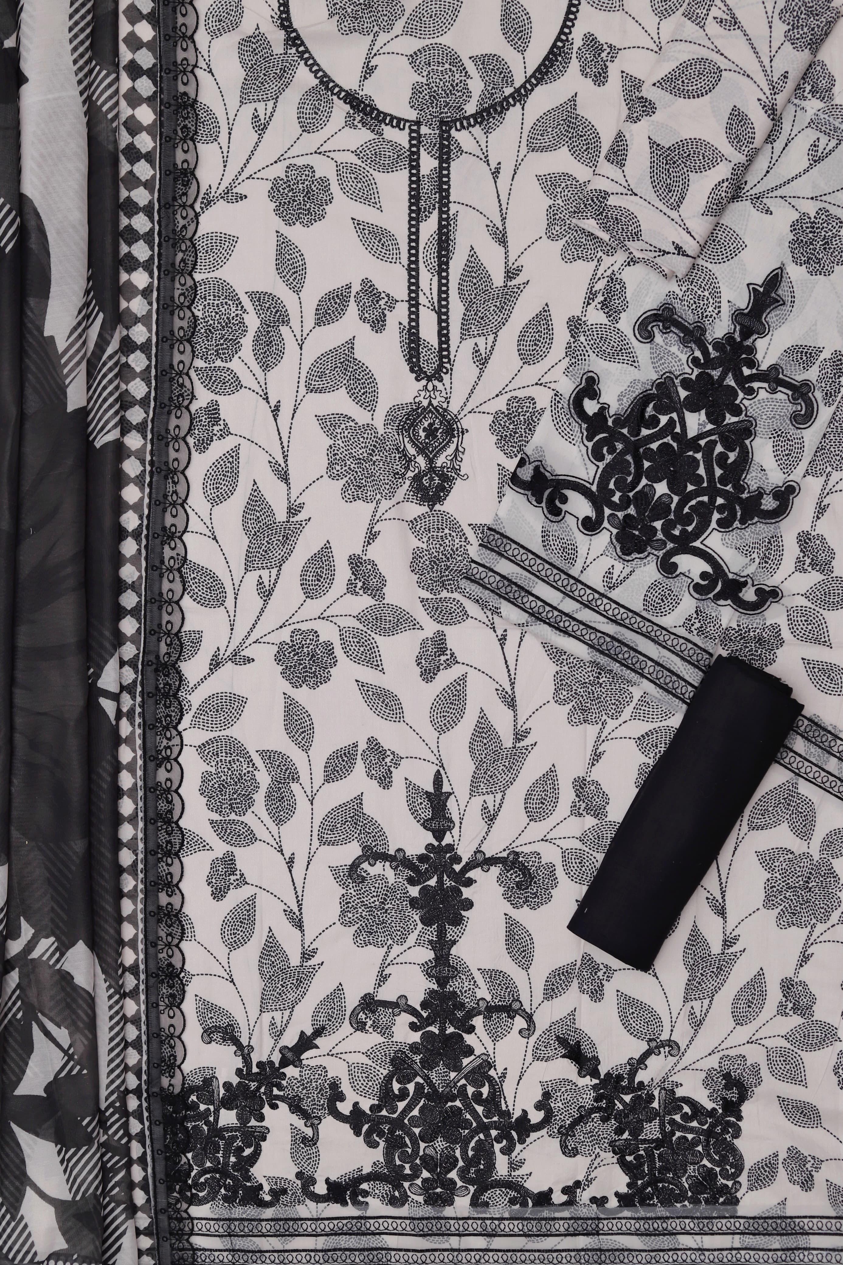 Summer Collection 2026 Embroidered Lawn 3 Piece Suit with Digital Printed Swiss Voile Dupatta – Code 5149