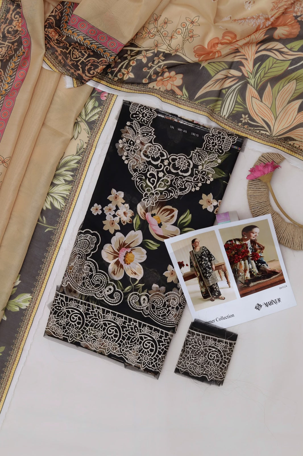 Summer Collection 2026 Premium Embroidered Lawn 3 Piece Suit with Digital Printed Swiss Voile Dupatta