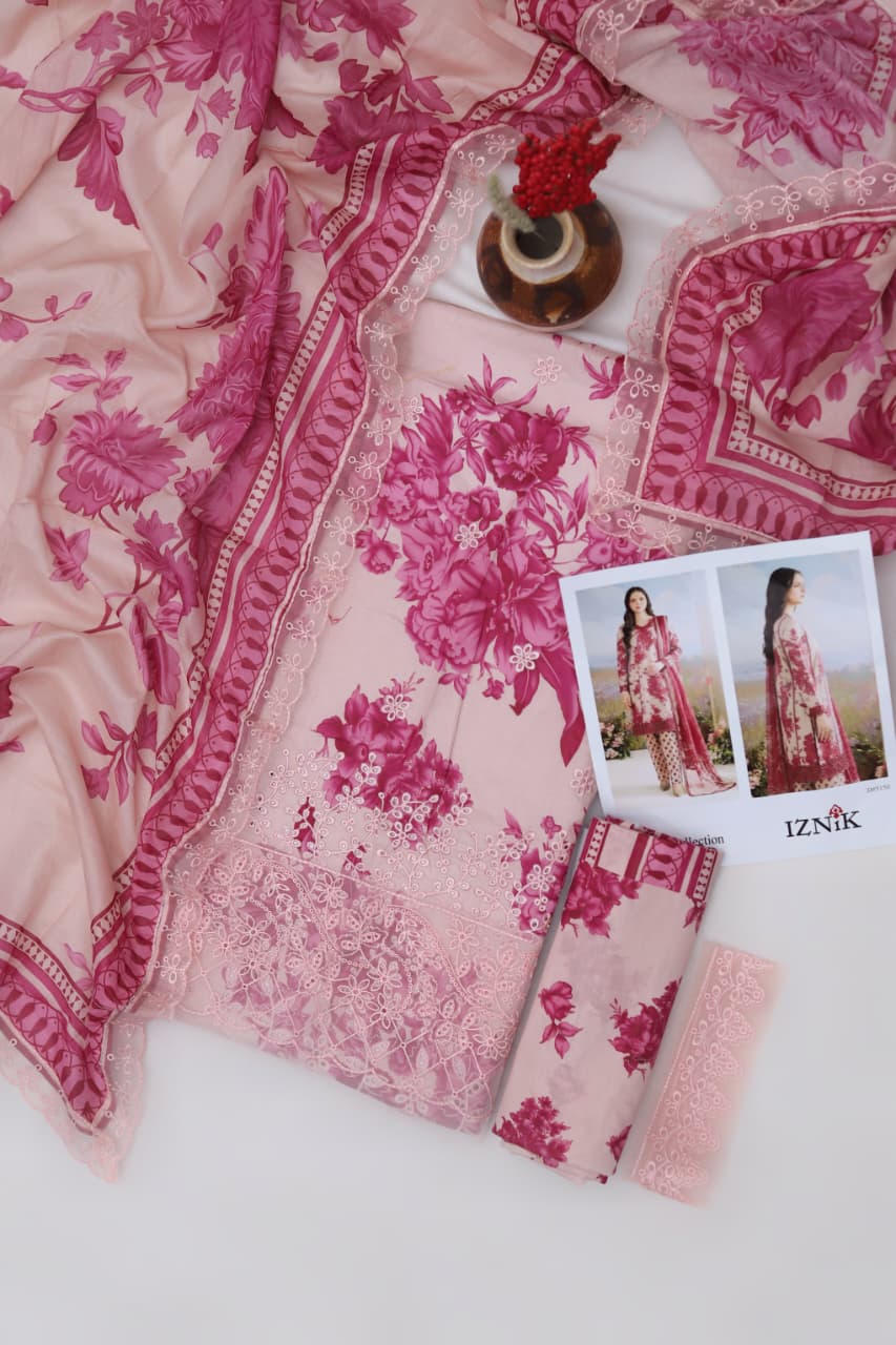 Summer Collection 2026 Lawn Embroidered 3 Piece Suit – Code 5149 | Printed Lawn Dress with Embroidered Voile Dupatta