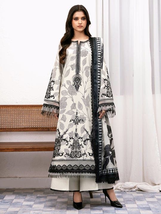 Summer Collection 2026 Embroidered Lawn 3 Piece Suit with Digital Printed Swiss Voile Dupatta – Code 5149
